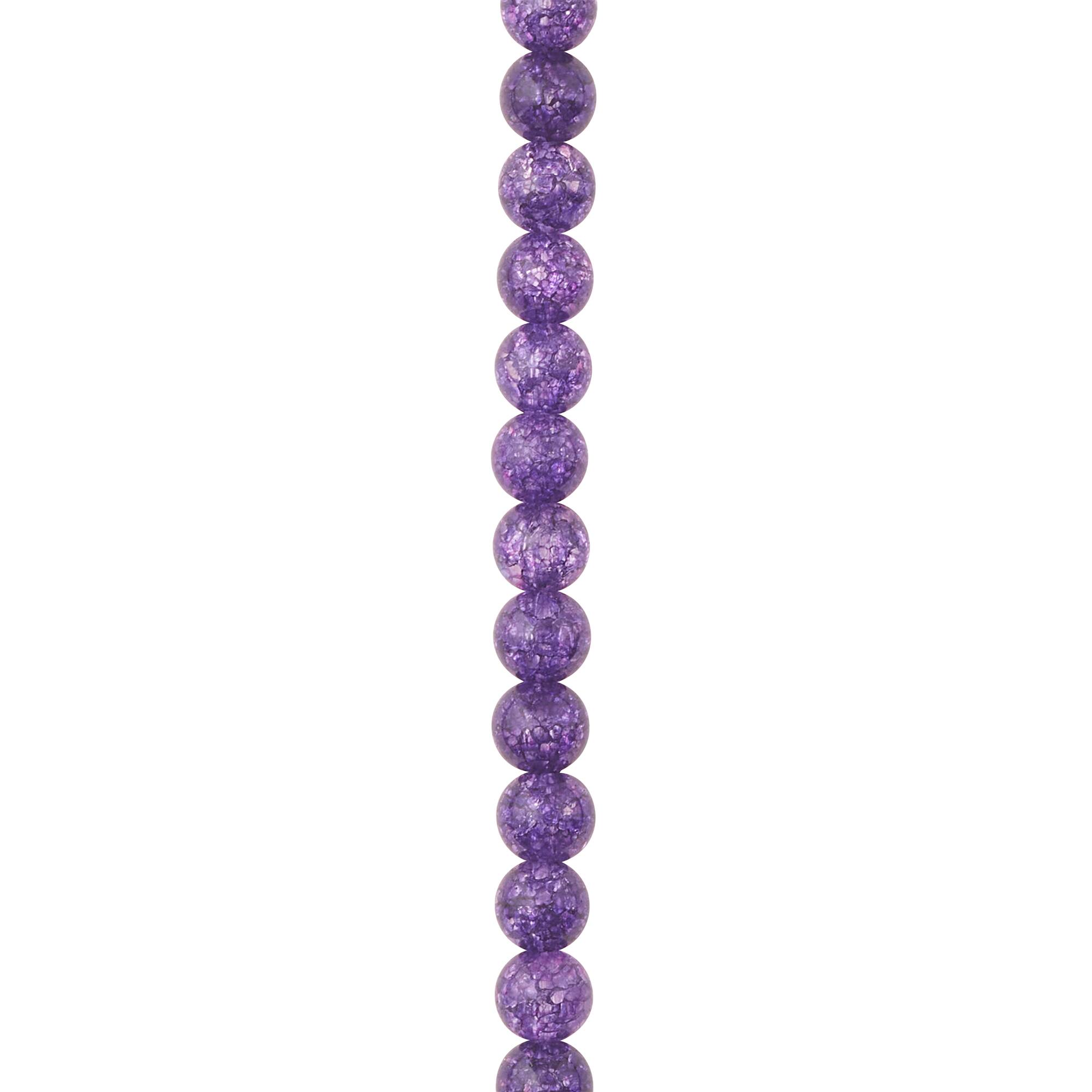 Purple Crackled Quartz Round Beads, 6mm by Bead Landing™